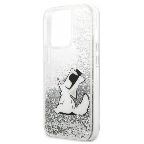 фото Lagerfeld для iphone 13 pro чехол liquid glitter choupette fun hard silver karl lagerfeld