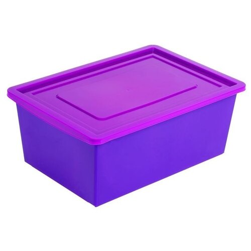 фото Ящик универсальный забияка, с крышкой, 30 л, сиренево-фиолетовый zabiaka