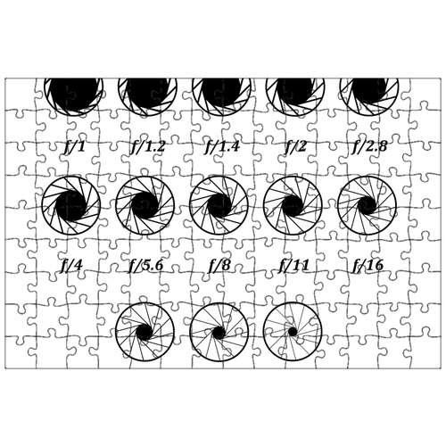 фото Магнитный пазл 27x18см."лезвия, 7- лепестковая диафрагма, отверстие" на холодильник lotsprints