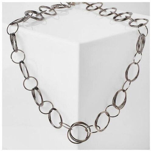 фото Бусы "цепь" кольца, цвет серый металл, l=70 см 5212944 . yandex market
