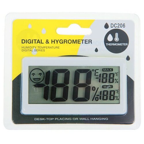 фото Электронный термометр со встроенным гигрометром dc206 точно измерит температуру и влажность воздуха oem
