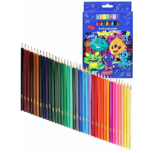 фото Набор цветных карандашей 36 цветов мультики profit
