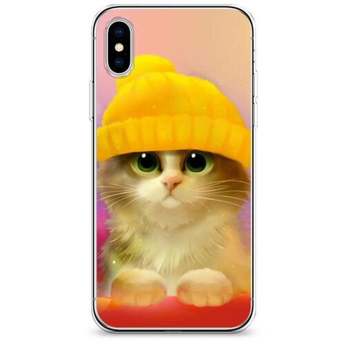 фото Силиконовый чехол "котенок в желтой шапке" на apple iphone xs max (10s max) / айфон иск эс макс case place