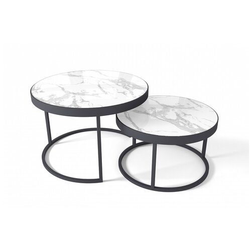 фото Evita стол журнальный эрвин белый мрамор,ноги черные/стол стеклюнный/дизайнерский/комплект столов/стол для гостиной/стол трансформер