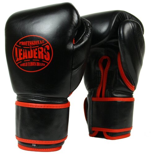 фото Боксерские перчатки leaders hero черно красные