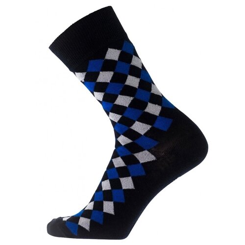 фото Мужские носки pantelemone, 1 пара, классические, износостойкие, воздухопроницаемые, быстросохнущие, нескользящие, размер 29(44-46), синий, белый