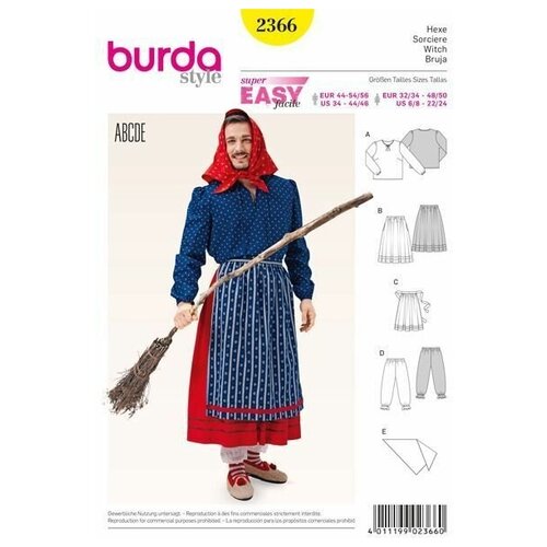 фото Выкройка burda 2366- костюм ведьмы