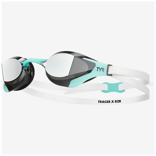 фото Очки для плавания tyr tracer-x rzr racing mirrored 718, цвет - голубой