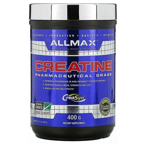 фото Allmax nutrition, порошок креатина, 100 % чистый тонкодисперсный моногидрат креатина, креатин фармацевтической категории, 400 г