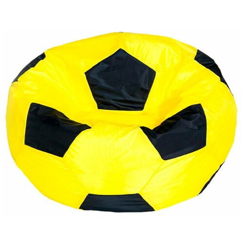 фото Кресло мешок папа пуф кресло мяч оксфорд желто черный xl (90х90х90 см) папа пуф