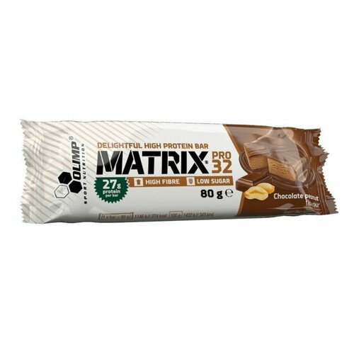 фото Протеиновый спортивный батончик olimp matrix pro bars 24x80 грамм, шоколад - арахис olimp sport nutrition