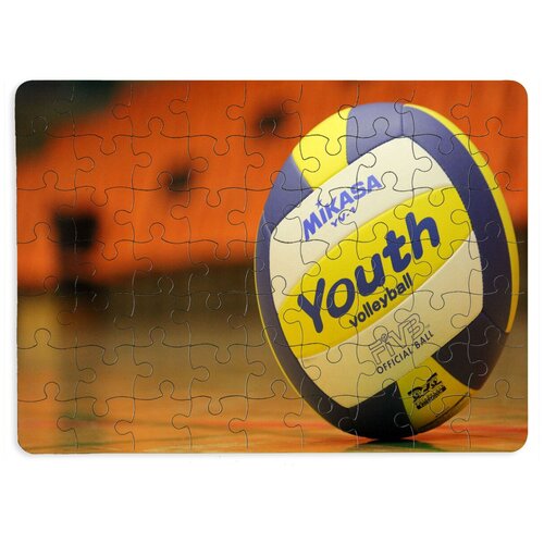 фото Пазлы coolpodarok волейбол волейбольный мяч спорт синий желтый 13х18см 63 эл. магнитный