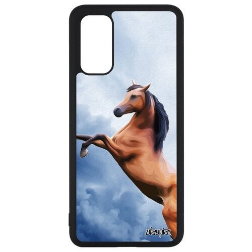 фото Противоударный чехол на смартфон // galaxy s20 // "лошадь" жеребенок конь, utaupia, голубой