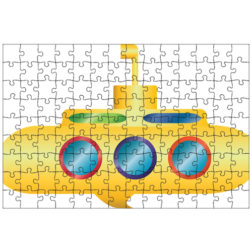 фото Магнитный пазл 27x18см."графический, желтая подводная лодка, подводная лодка" на холодильник lotsprints