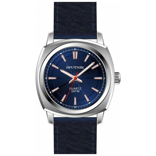 фото Мужские наручные часы спутник м-858441 н-1 (синий) кож. рем