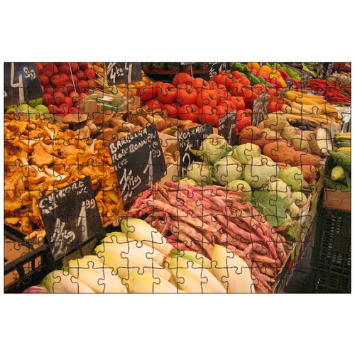 фото Магнитный пазл 27x18см."рынок, овощи, базарная палатка" на холодильник lotsprints