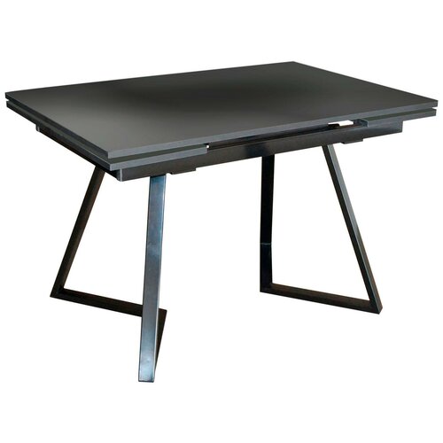 фото Evita/стол римини пластик премиум 1200(1800)*800 камень черный (fc18) /ноги черные/стол обеденный раздвижной/стол кухонный раздвижной