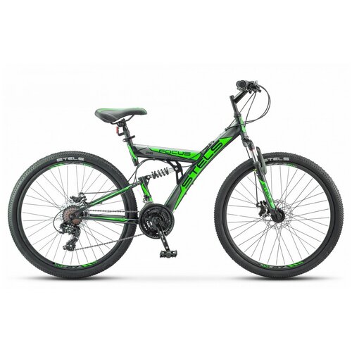 фото Велосипед 26" stels focus md 21-sp черный/зеленый