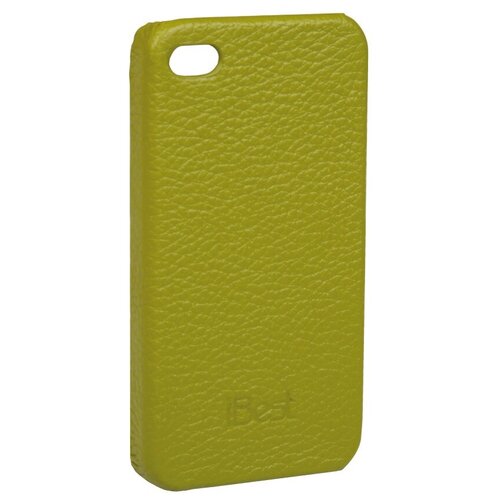 фото Чехол- накладка из натуральной кожи для iphone 4/4s ibest i4cl-01, зеленый