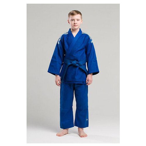 фото Кимоно для дзюдо\айкидо adidas кимоно для дзюдо подростковое adidas club синее с белыми полосками
