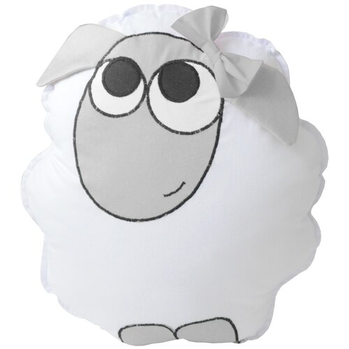 фото Подушка-бортик "овечка белая с серым бантиком", 35*30 см, 100% хлопок childrens textiles