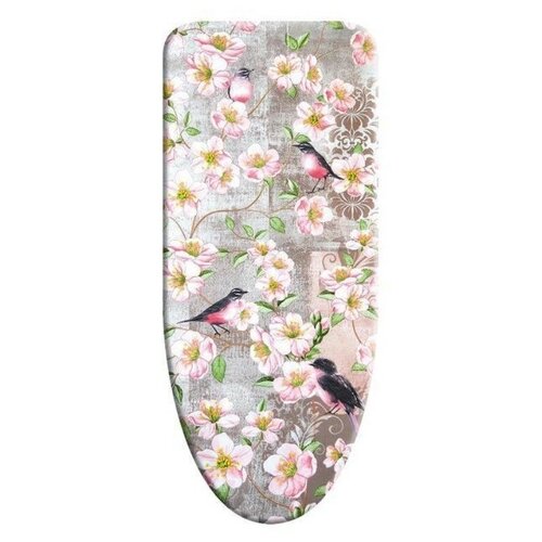 фото Чехол для гладильной доски varmax flowers l f13555-l 135х55 см розовый/серый