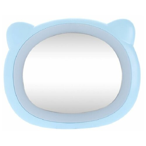 фото Зеркало с подсветкой, мишка, цвет голубой, 11х9х1,5 см venusshape