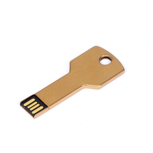 фото Металлическая промо флешка для нанесения логотипа в виде ключа (флеш накопитель apexto uk-001 металлический ключ, key, 64 гб / gb usb 2.0, золотой / gold) centersuvenir.com