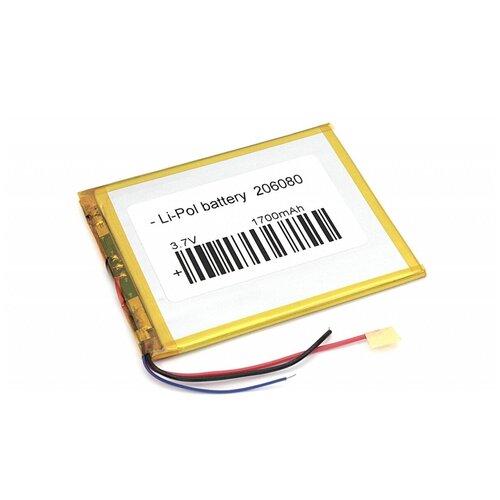 фото Аккумулятор li-pol (батарея) 2*60*80мм 3pin 3.7v/1700mah vbparts