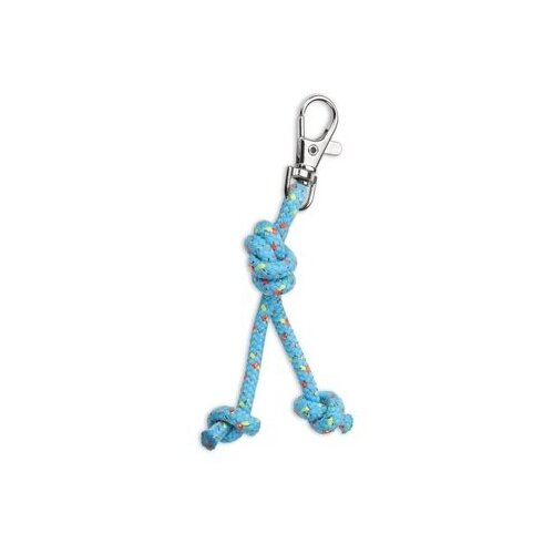 фото Сувенир брелок скакалка для художественной гимнастики indigo sm-392 голубой- кораллово- лимонный люрикс