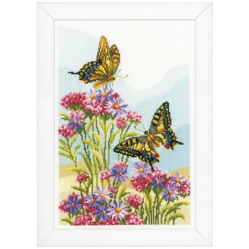 фото Набор для вышивания vervaco "бабочки" 35x25 см
