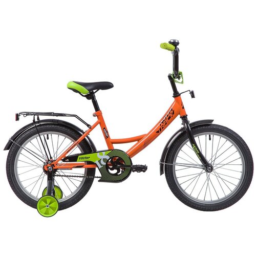 фото Велосипед novatrack vector 18" (2019) (велосипед novatrack 18", vector, оранжевый, защита а-тип, тормоз нож., крылья и багажник чёрн.)