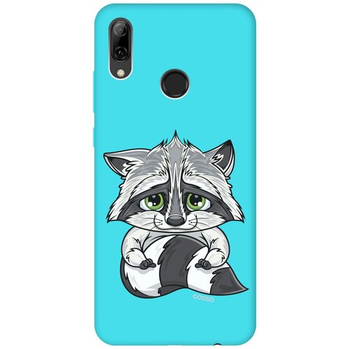 фото Ультратонкая защитная накладка soft touch для huawei p smart (2019) / honor 10 lite с принтом "crying raccoon" мятная gosso