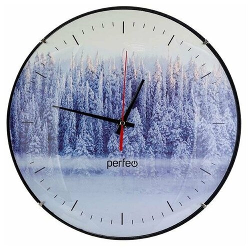 фото Настенные часы perfeo "pf-wc-006", круглые д. 30 см, без корпуса / зимний лес