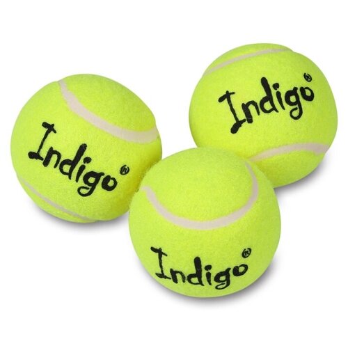 фото Мяч для большого тенниса indigo (3 шт в коробке) начальный уровень in145 желтый