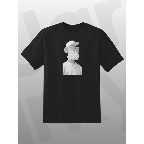 фото Модная черная футболка с принтом nft обезьяна белая swag / базовые + оверсайз размеры / стильная надпись со смыслом / хлопок jarky