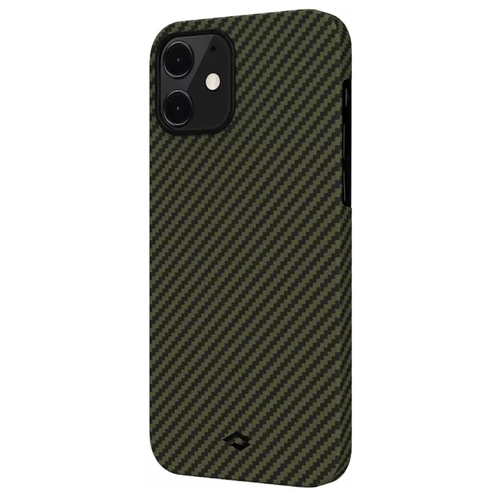 фото Чехол-накладка pitaka magez case (арамид) для iphone 12 pro черный/зеленый