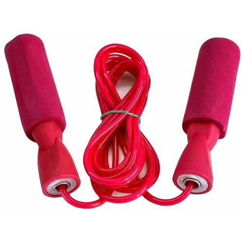 фото R18103-2 скакалка пвх с подшипником 2,8 м. (розовые ручки, фиолетовый шнур) smart athletics