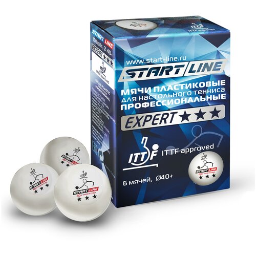 фото Мячи для настольного тенниса start line expert 3*, 6 мячей в упаковке