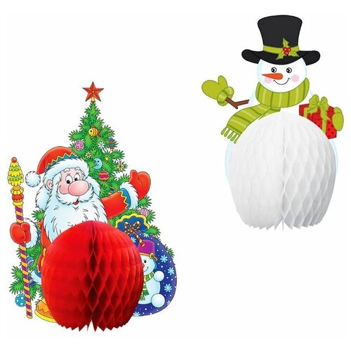фото Набор бумажных игрушек санта и снеговичок, 20-25 см (упаковка 2 шт, koopman international anr000730