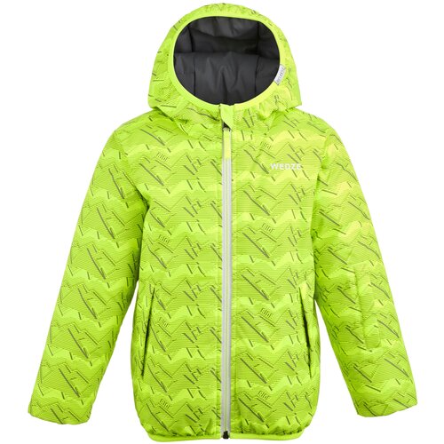 фото Детская горнолыжная куртка warm reverse 100, размер: 4, цвет: каменный серый/желтый wedze х декатлон decathlon