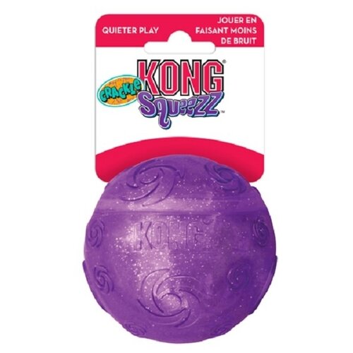 фото Kong игрушка для собак squezz crackle хрустящий мячик большой 7 см, цвета в ассортименте, pcb1 (2 шт)