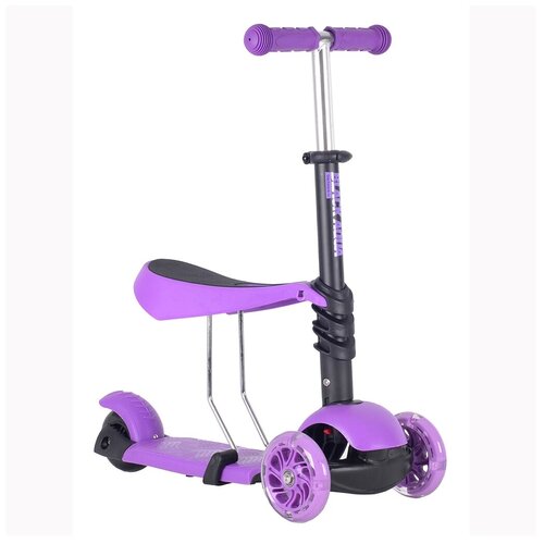 фото Самокат- беговел black aqua mg023 со светящими колёса, цвет фиолетовый