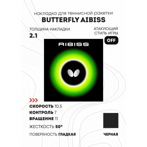 фото Накладка butterfly aibiss (цвет черный, толщина 2.1)