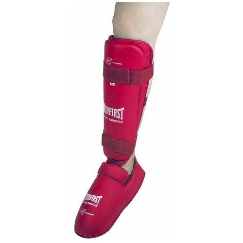 фото Защита ног для единоборств красный l пвх dr-sport