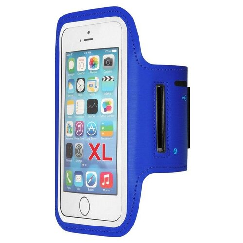 фото Чехол спортивный (неопрен) для смартфонов до 6.5 дюймов df sportcase-02 (blue)