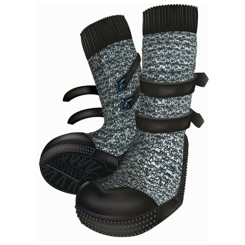 фото Защитные носки для лап trixie "walker", m–l, 2 штуки, цвет: черный, серый (количество товаров в комплекте: 2)