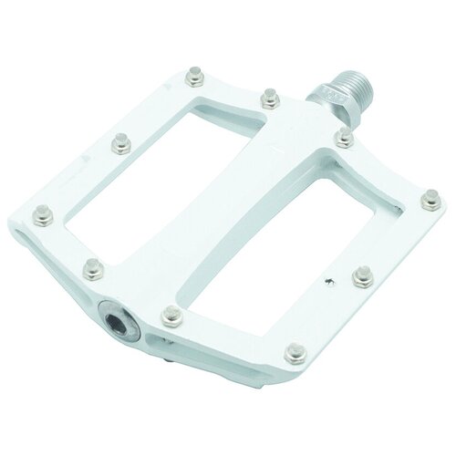 фото Велосипедные педали z-plus z-1301, dh/bmx/fix-gear. материал: магниевый сплав, ось cr-mo, сменные стальные пины, промподшипники. размер: 100х105х18,5мм. вес: 260г. цвет: белый z plus