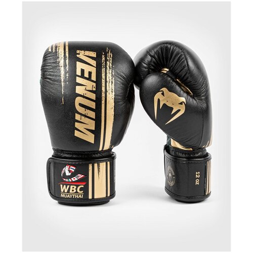 фото Боксерские перчатки venum wbc muay thai boxing gloves black/green 12 унций