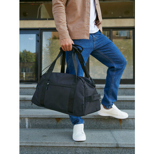 фото Сумка спортивная glemmix, 53х25х28 см, ручная кладь, черный